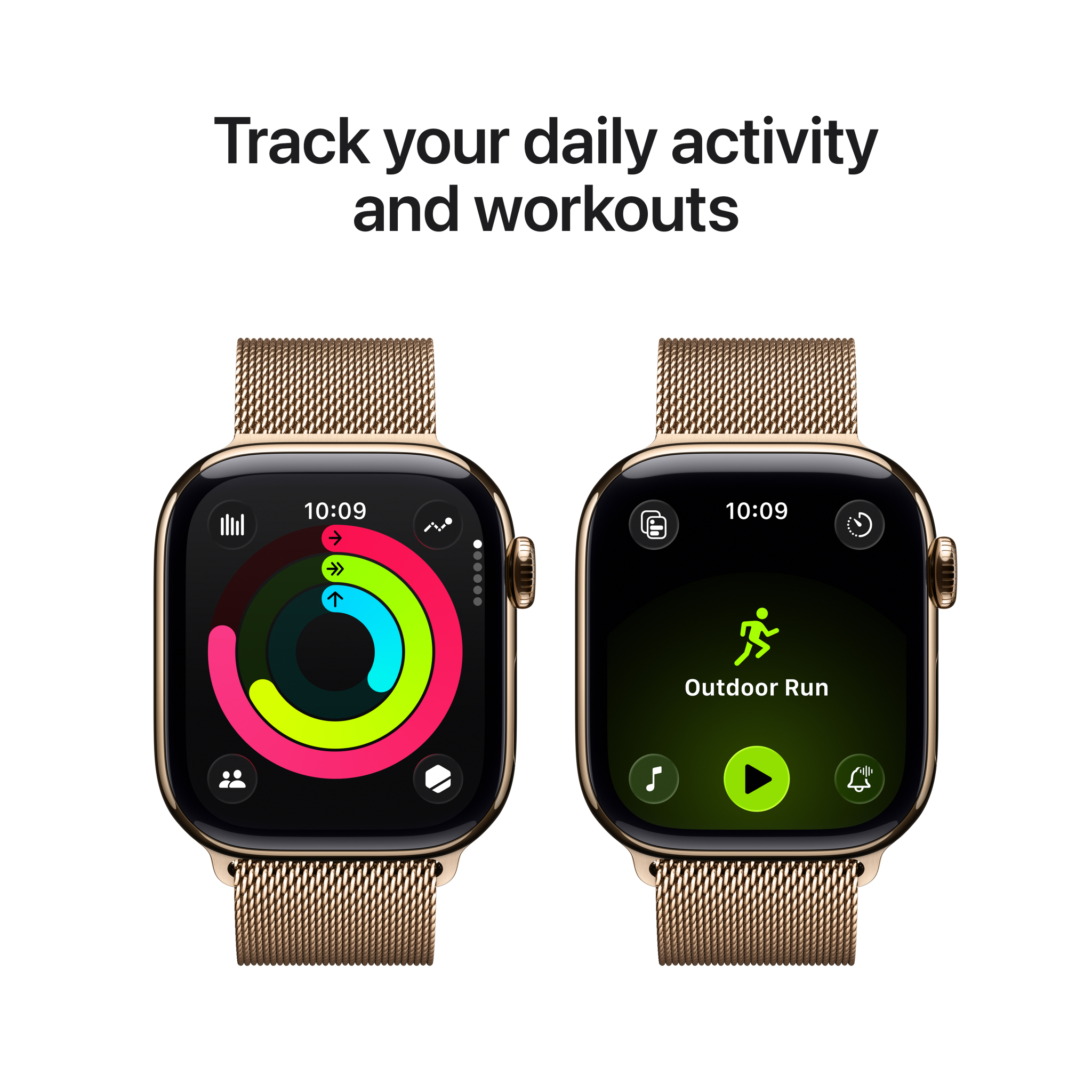 4 apple watch series 11 gps cellular 42mm gold titanium case with gold milanese loop