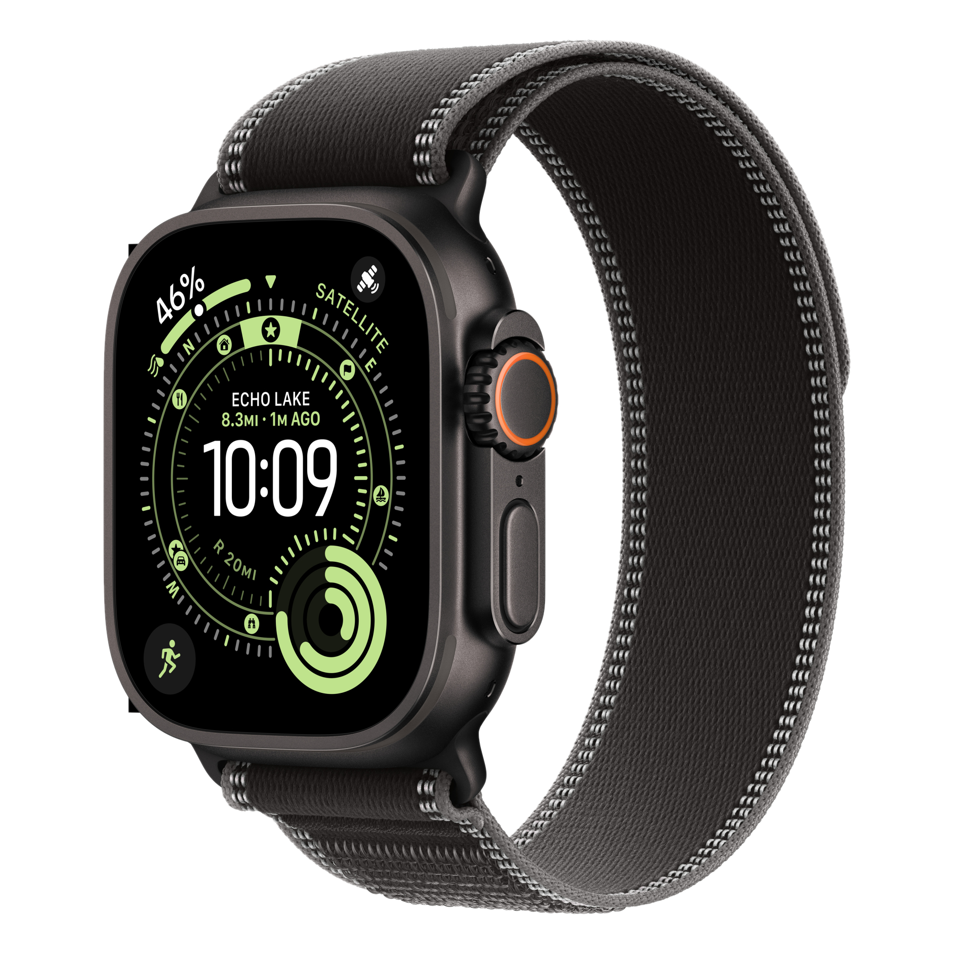 1 apple watch ultra 3 gps cellular 49mm black titanium case with black charcoal trail loop
