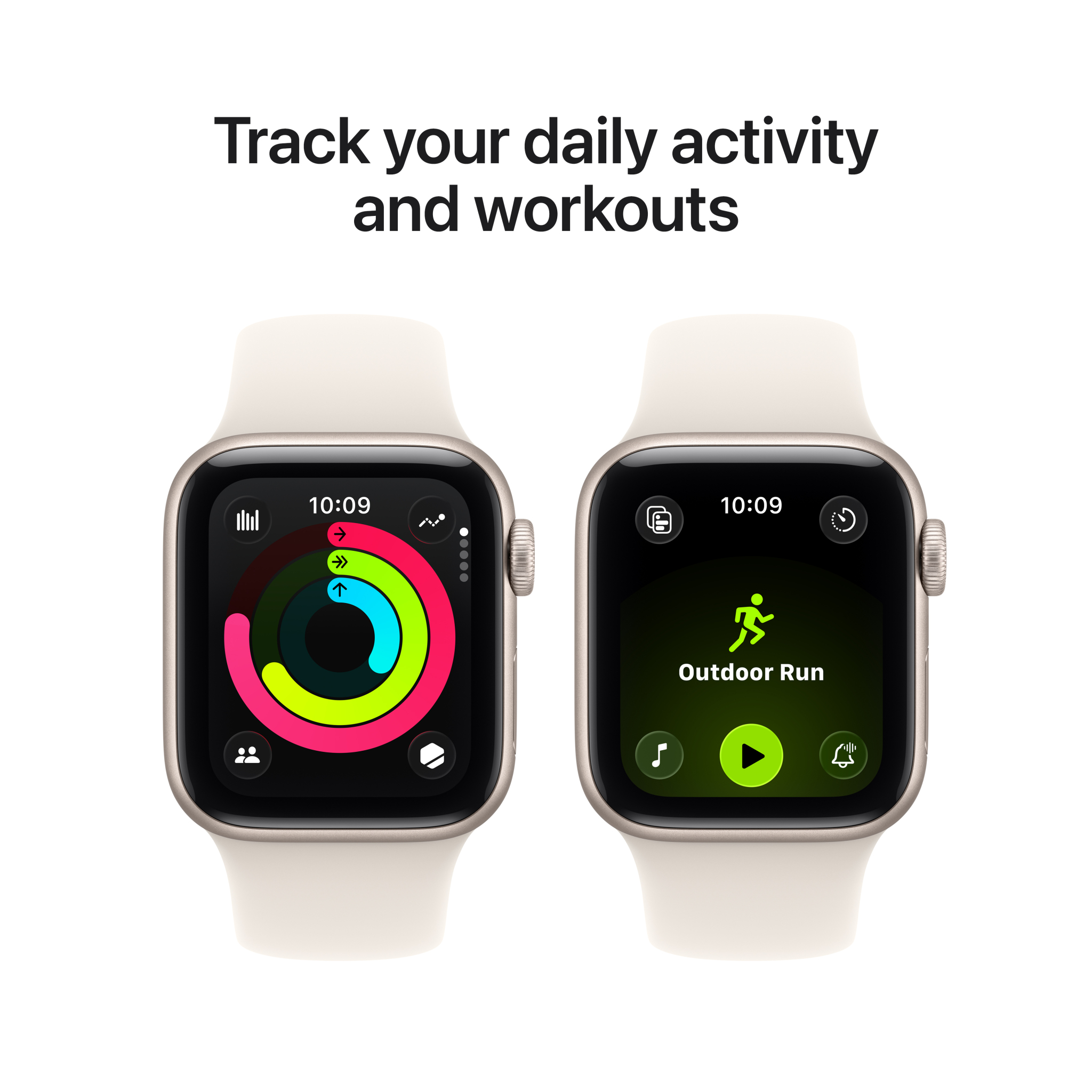6 apple watch se 3 gps 40mm starlight aluminium case with starlight sport band