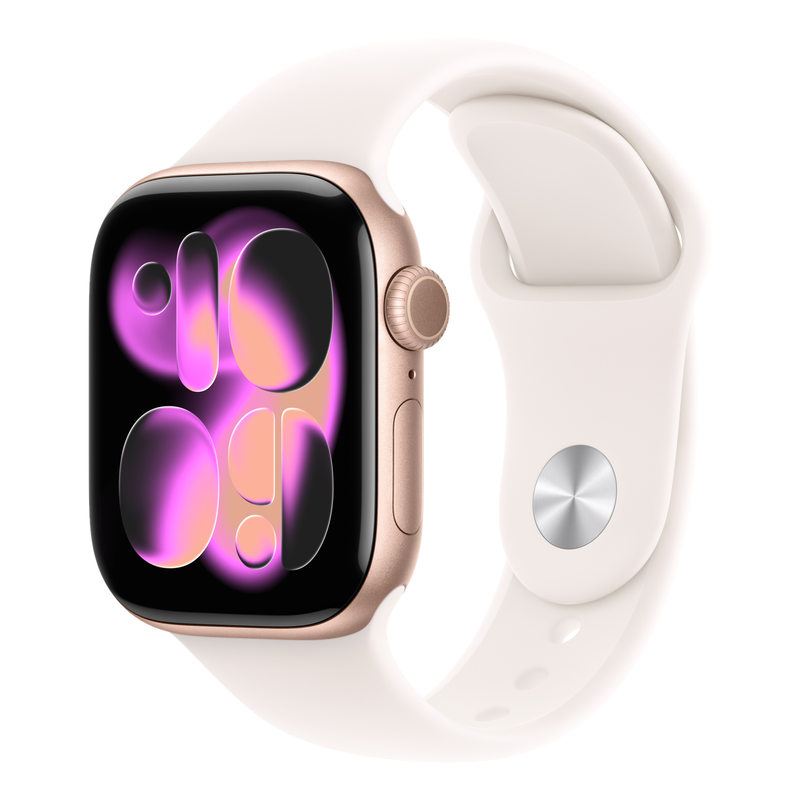 1 apple watch series 11 gps 42mm rose gold aluminium case with light blush sport band