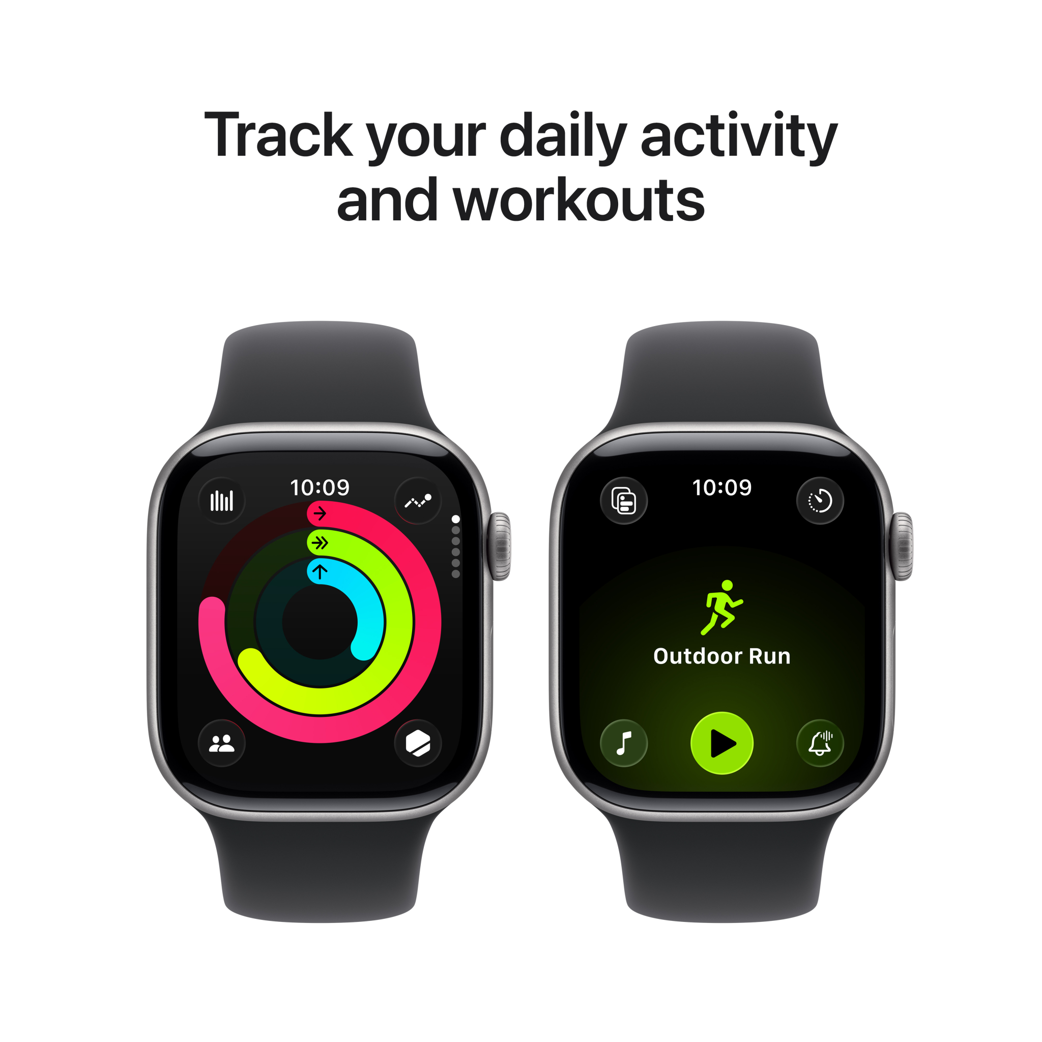 4 apple watch series 11 gps 42mm space grey aluminium case with black sport band