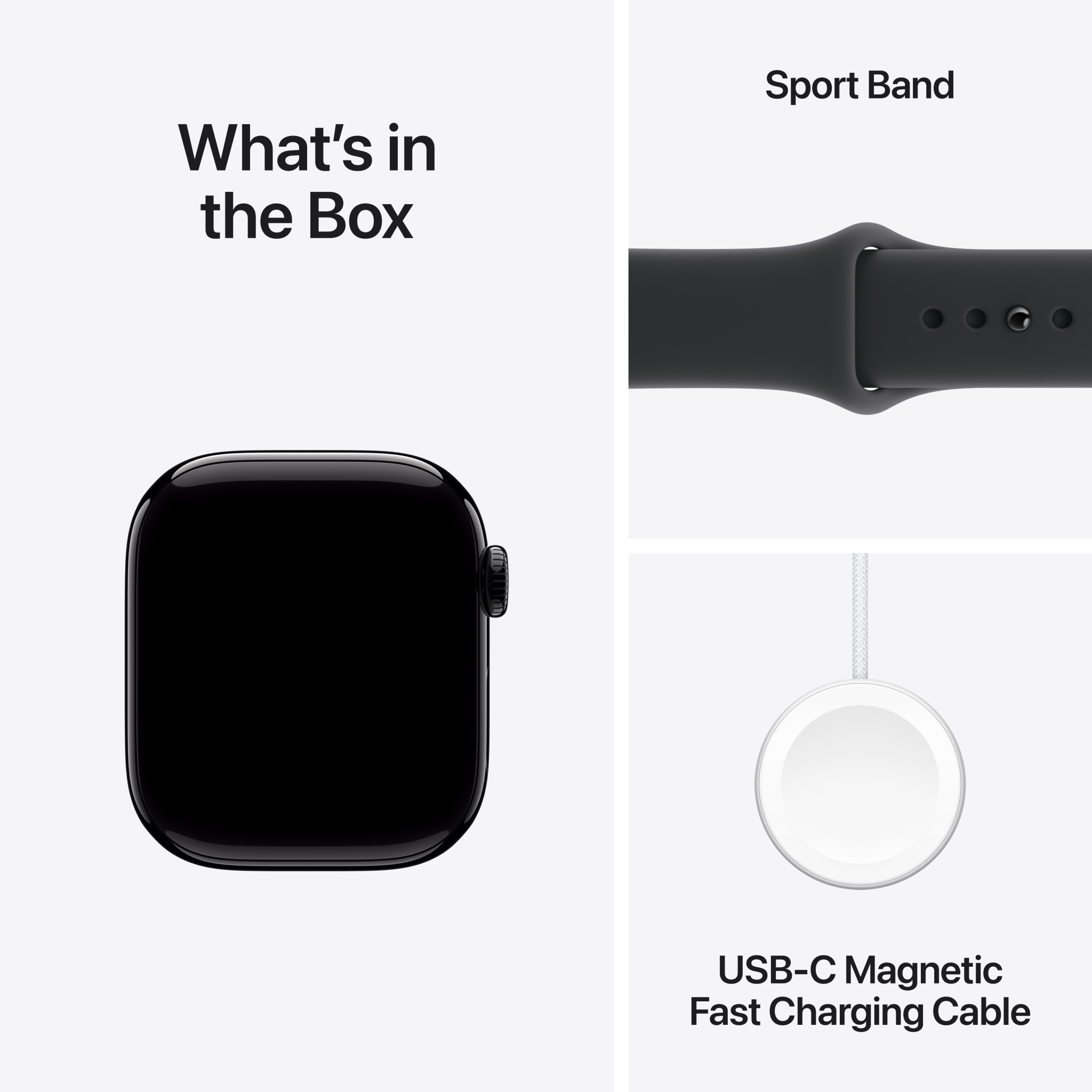 8 apple watch series 11 gps jet black aluminium case with black sport band
