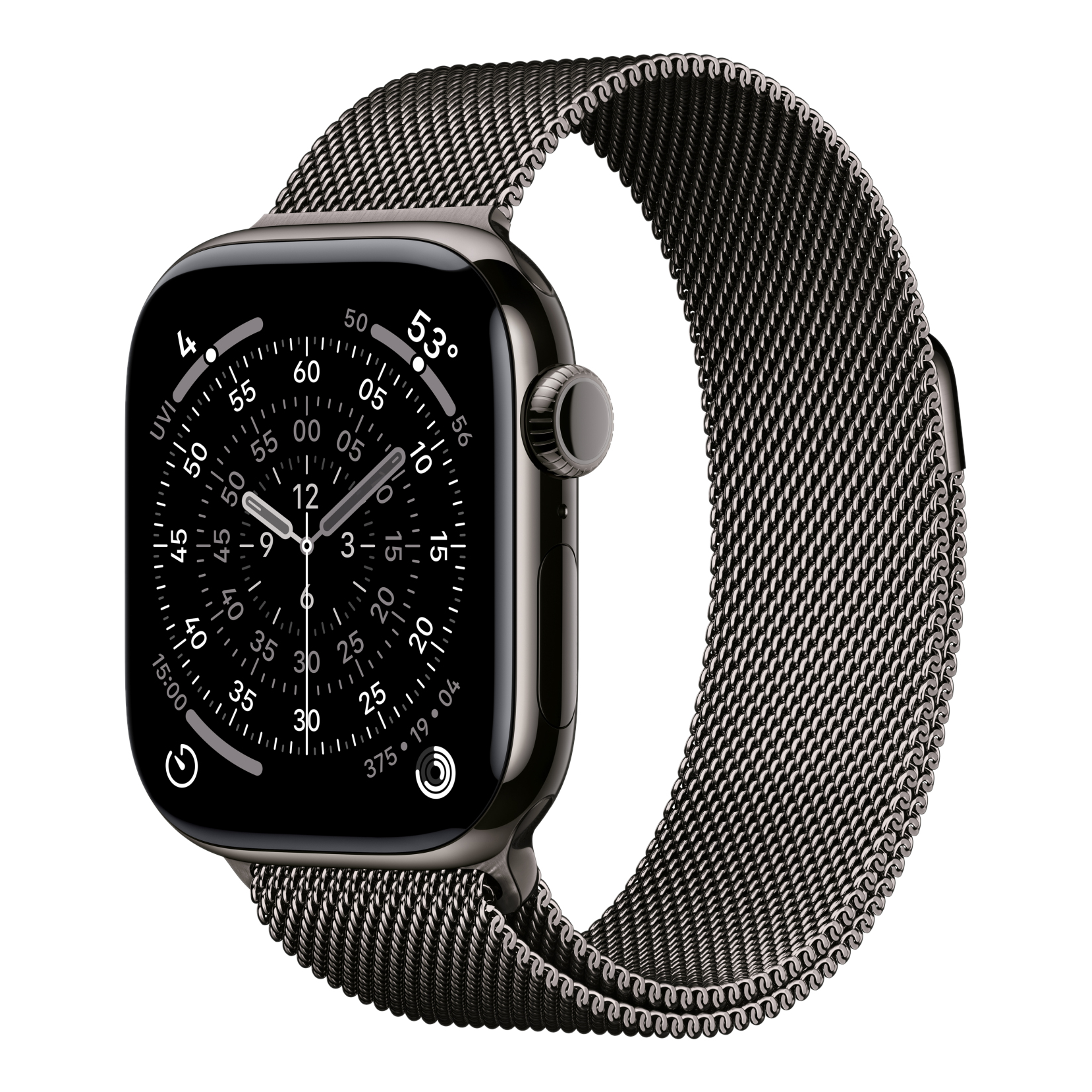 1 apple watch series 11 gps cellular 42mm slate titanium case with slate milanese loop