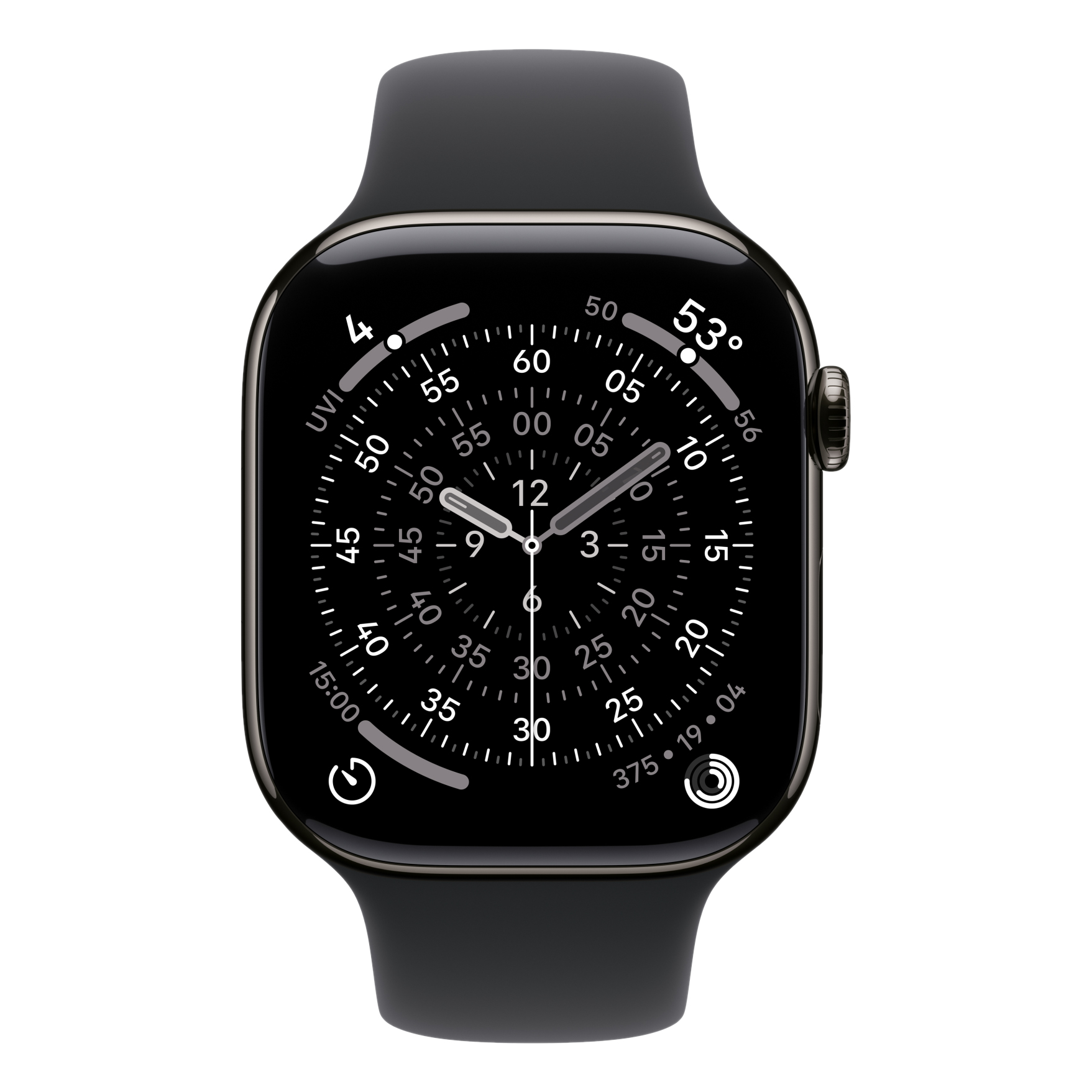 2 apple watch series 11 gps cellular 46mm slate titanium case with black sport band