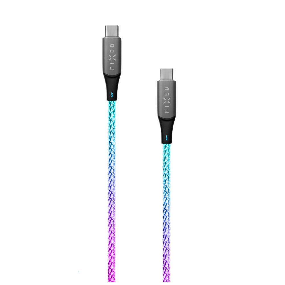 1 fixed 60w usb c usb c 12m pd glowing rainbow