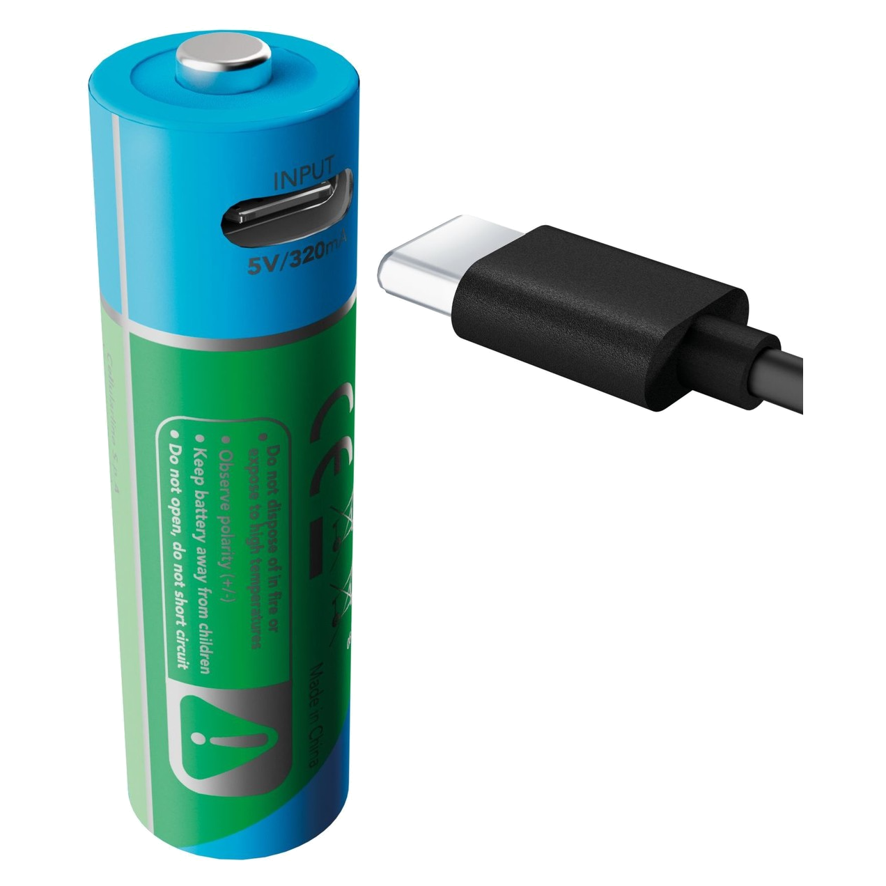 AA USB-C uzlādējamās baterijas 2 gab.