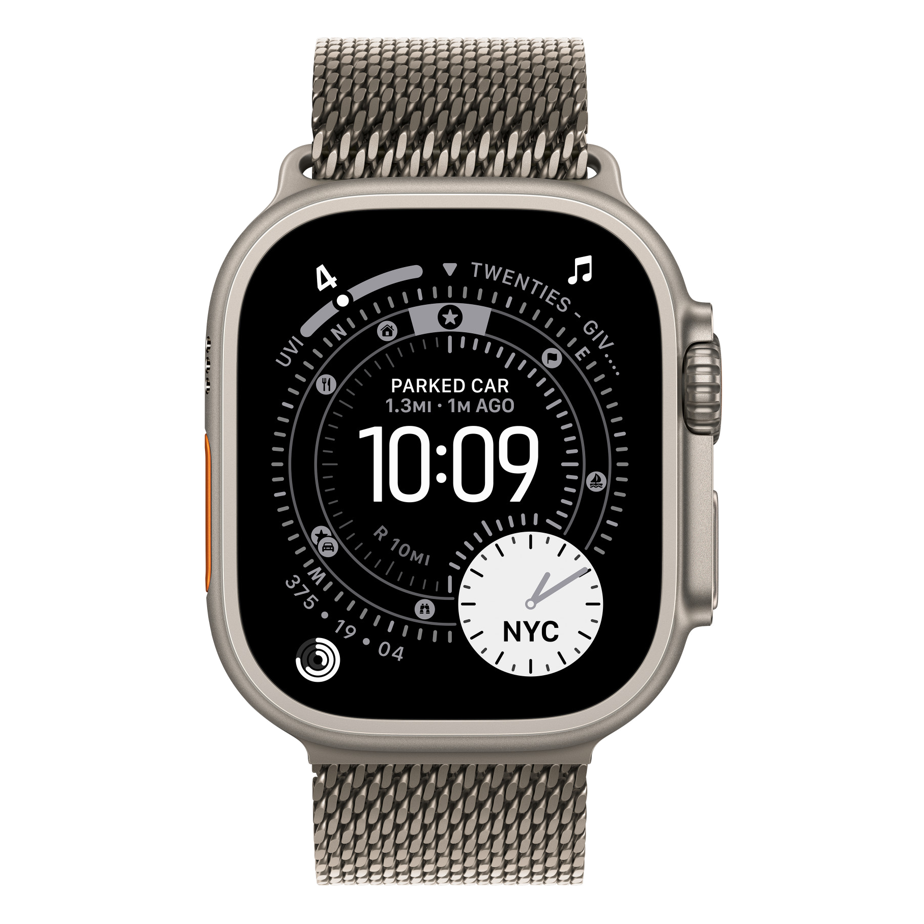 2 apple watch 44454649mm titanium milanese loop natural