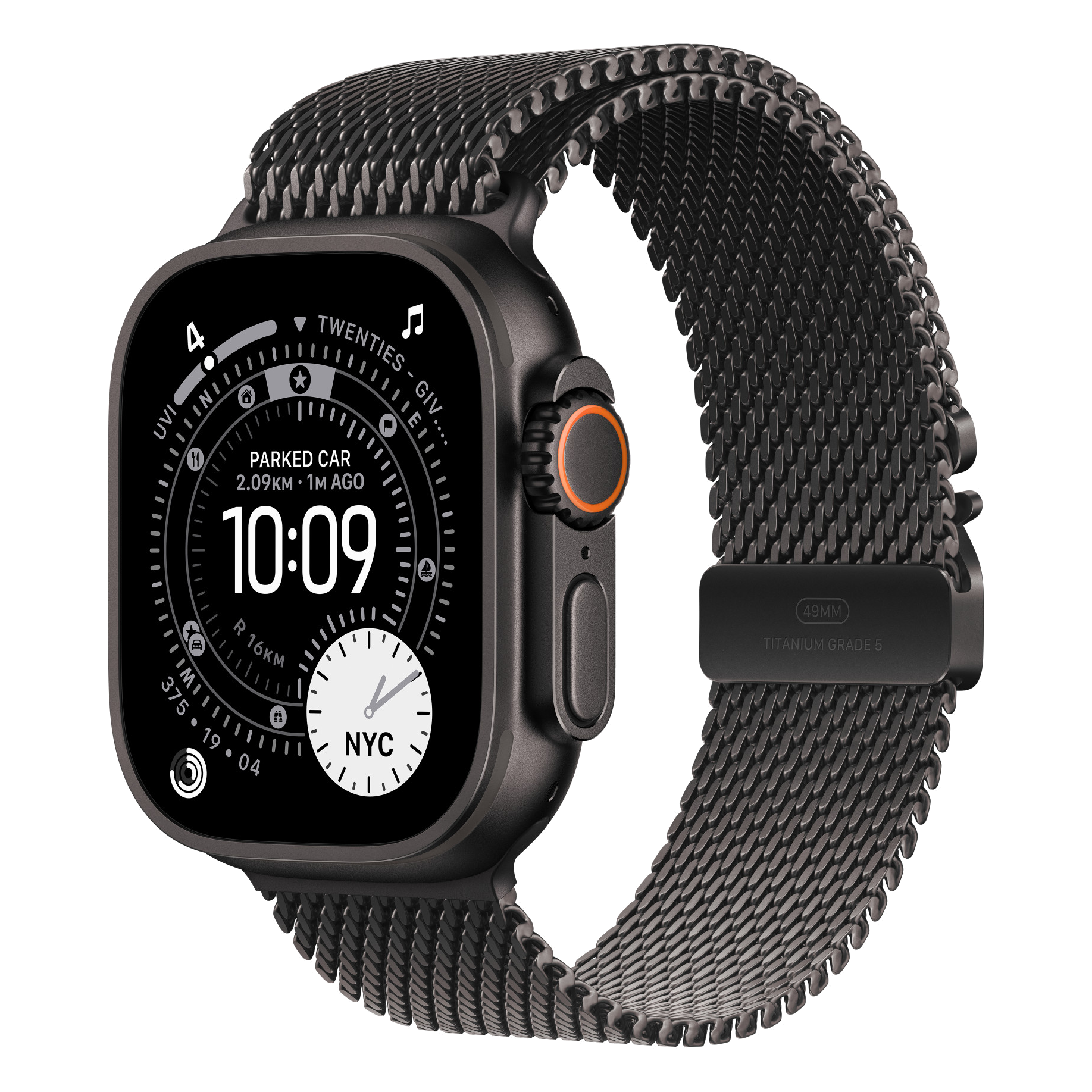 1 apple watch 44454649mm titanium milanese loop black