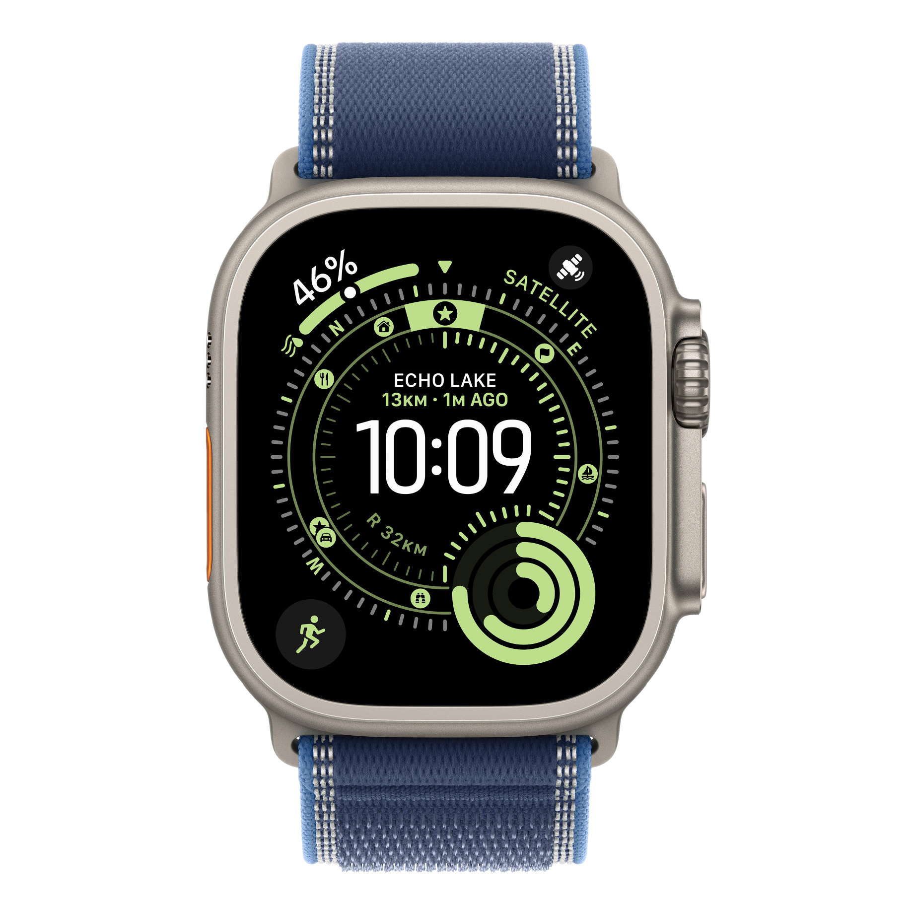 2 apple watch 44454649mm trail loop sm natural titanium finish bluebright blue