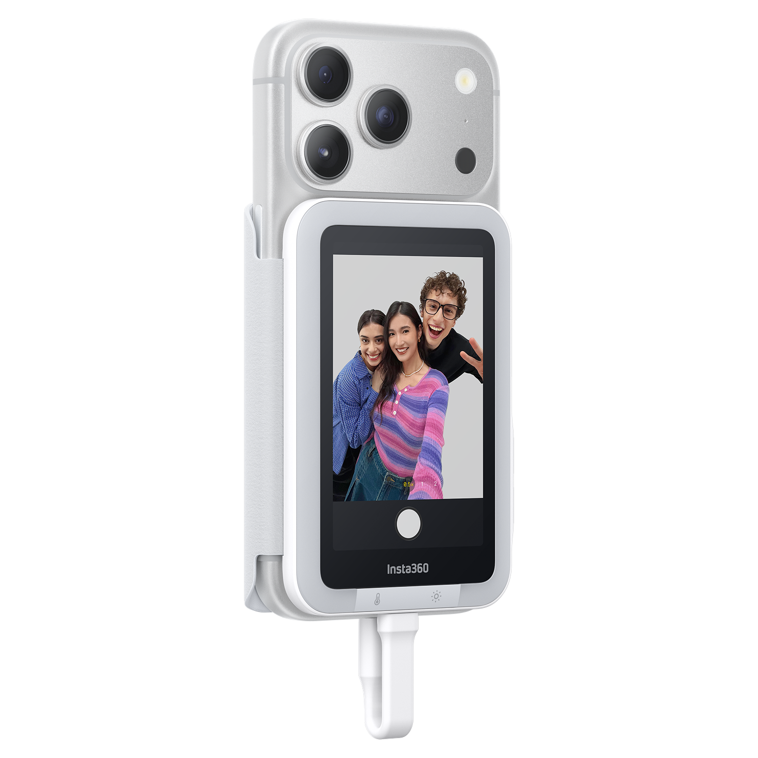 2 insta360 snap selfie screen with light