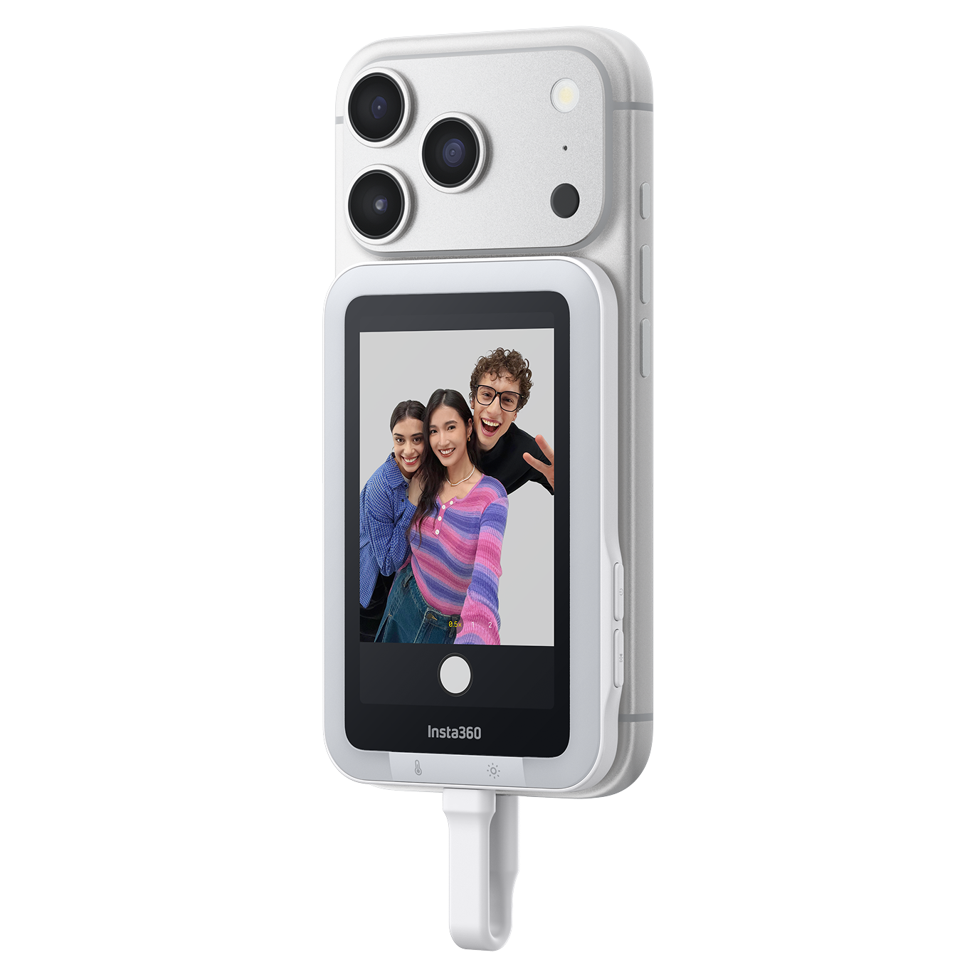 3 insta360 snap selfie screen with light