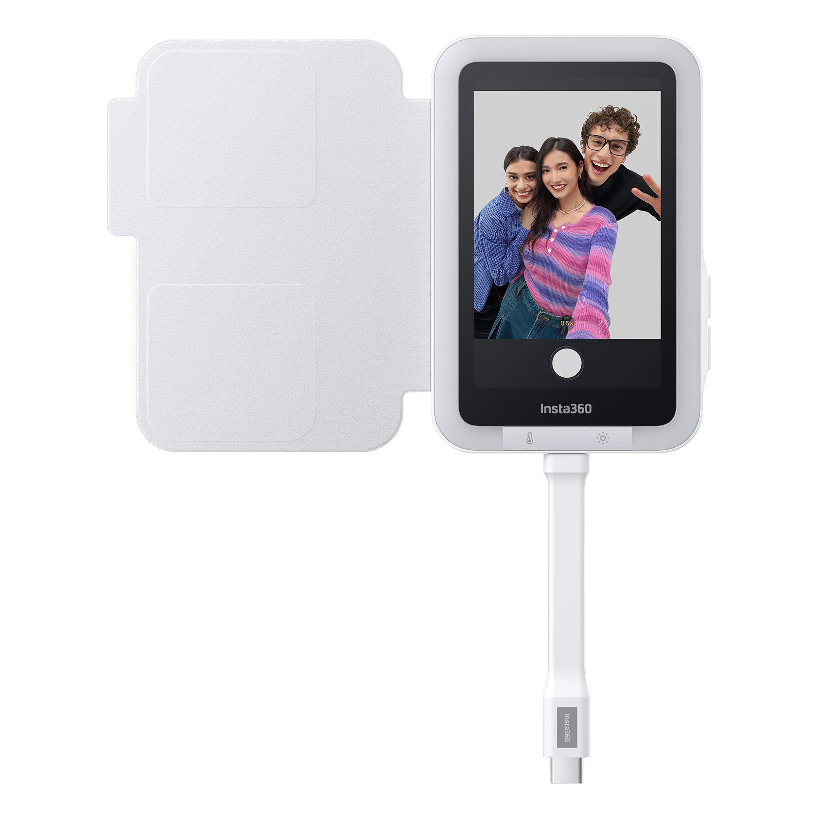 5 insta360 snap selfie screen with light