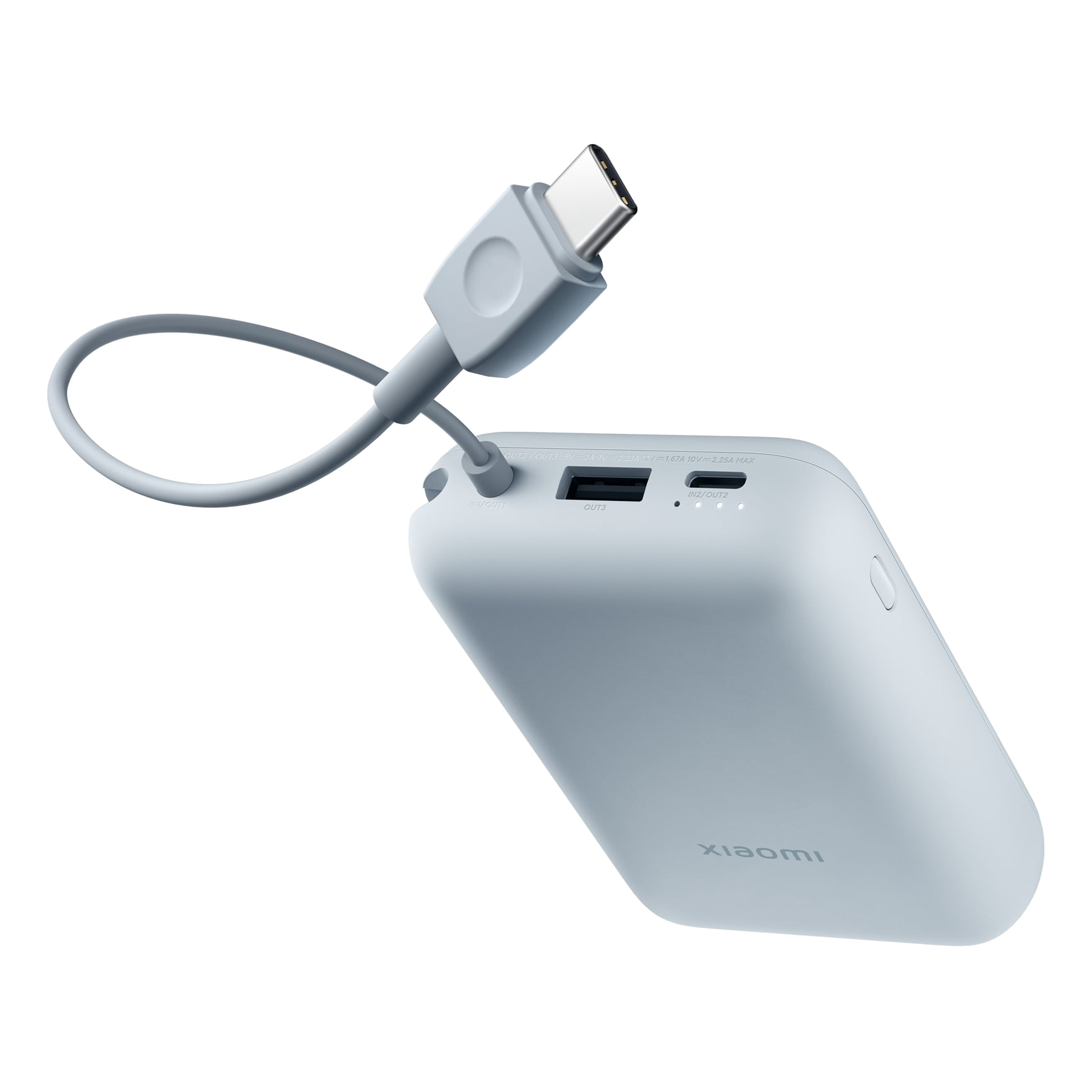 2 xiaomi integrated cable 10000 mah ice blue