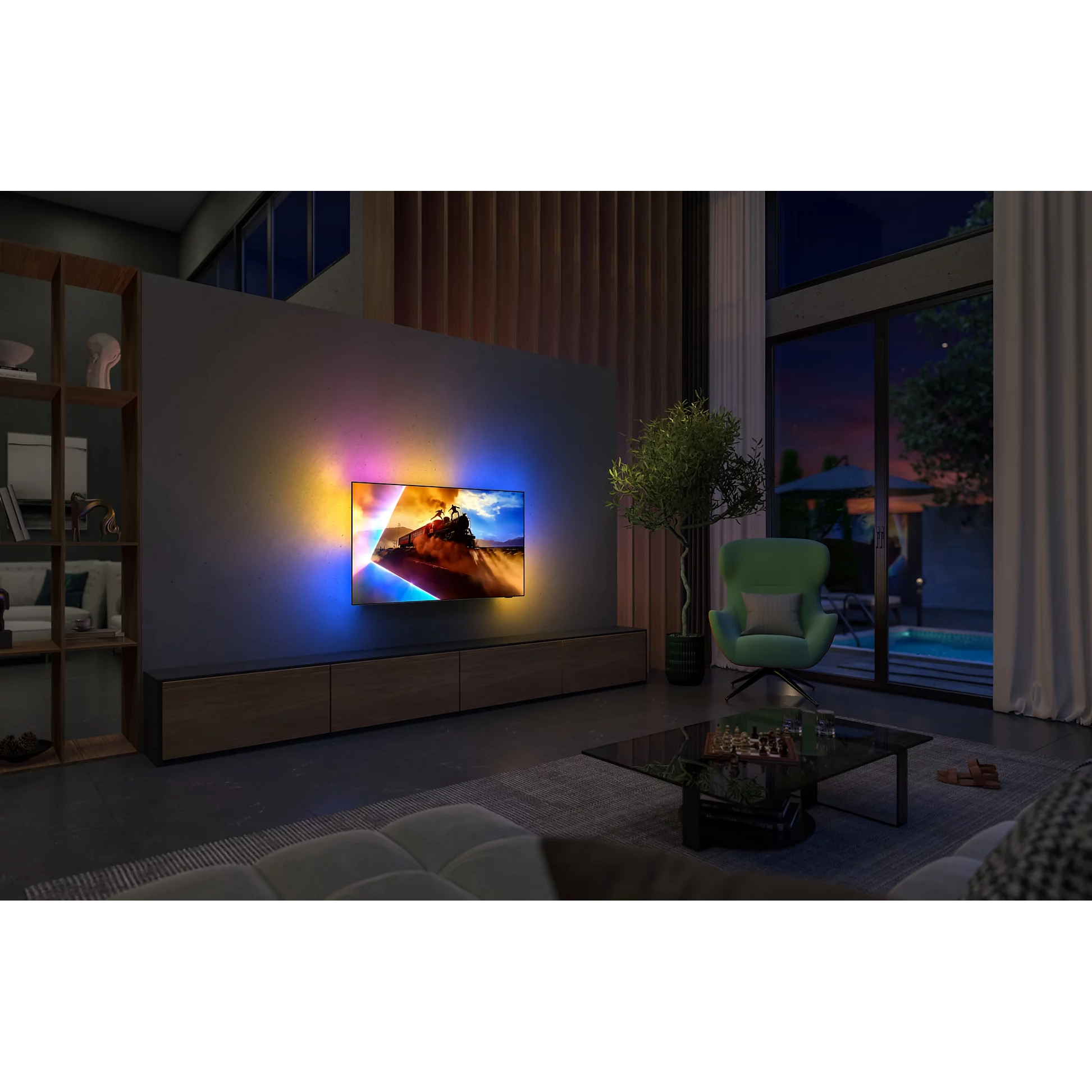 2 philips oled770 oled 4k ambilight titan os tv grey 2025