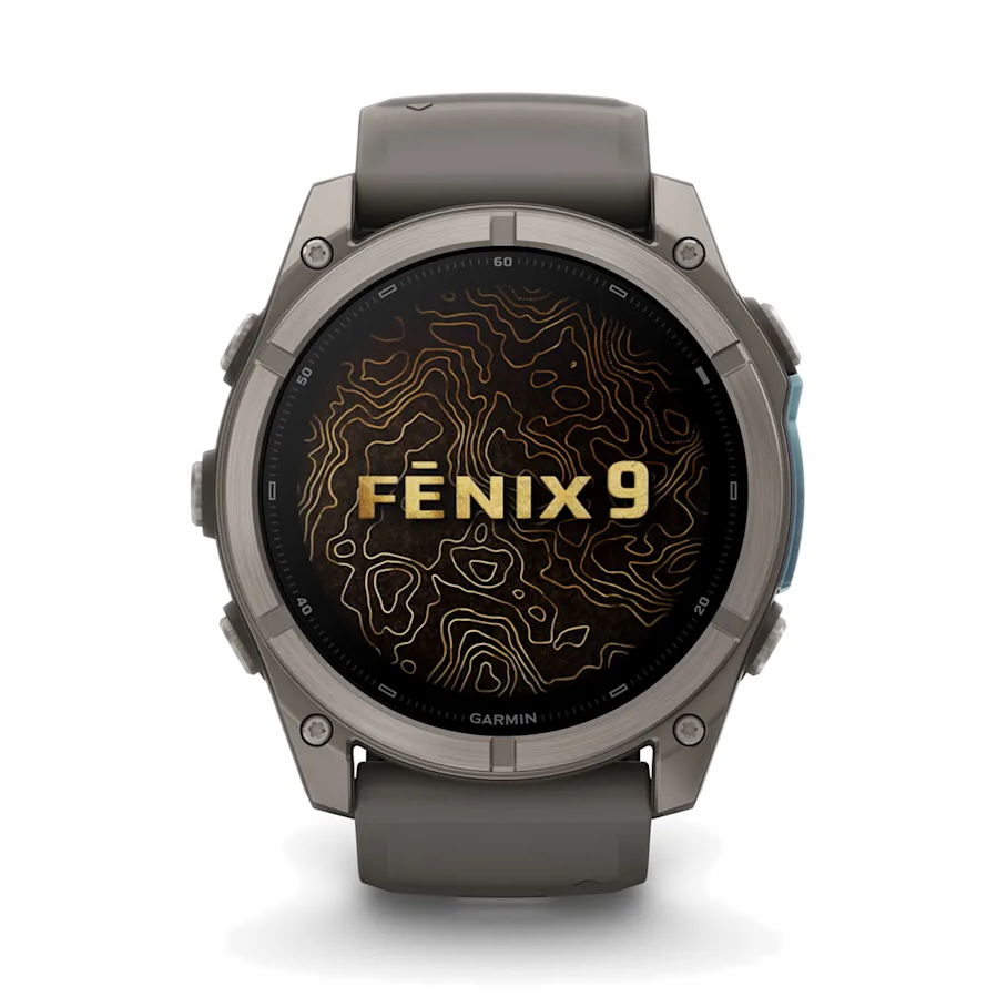2 garmin fenix 9 51mm titanium with pebble gray silicone band