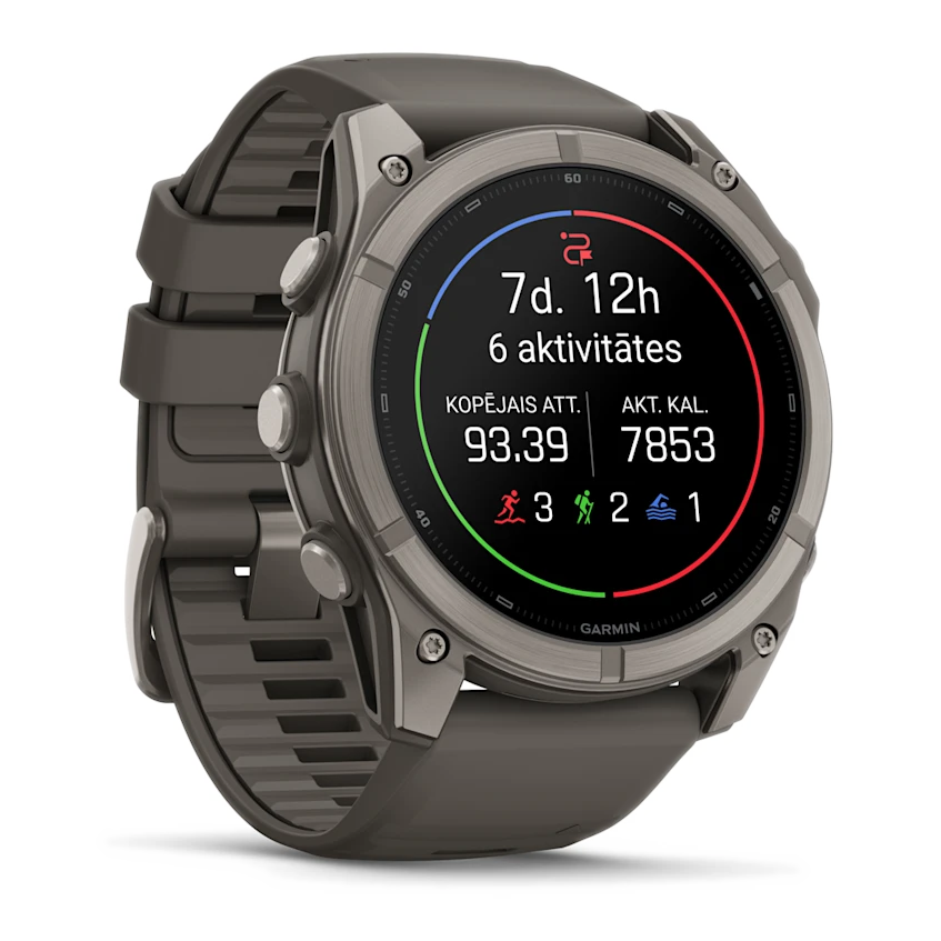 3 garmin fenix 9 51mm titanium with pebble gray silicone band