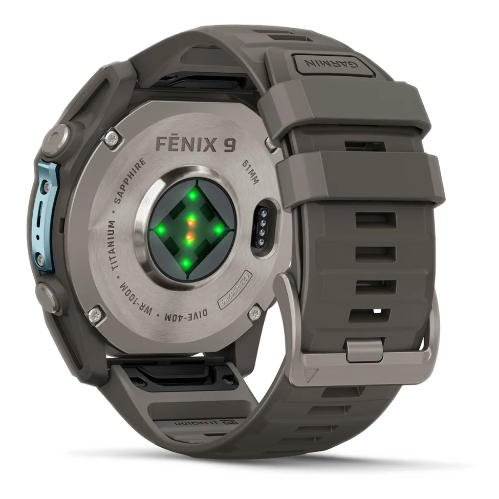5 garmin fenix 9 51mm titanium with pebble gray silicone band