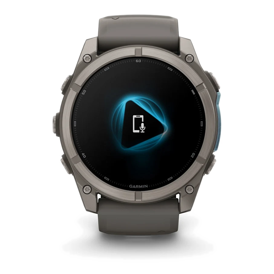 8 garmin fenix 9 51mm titanium with pebble gray silicone band