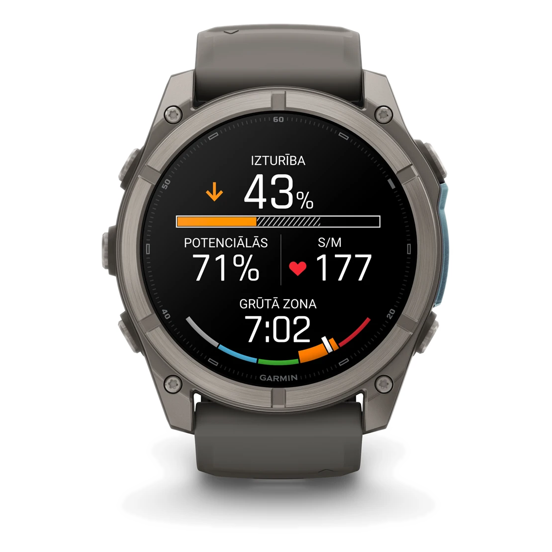 7 garmin fenix 9 51mm titanium with pebble gray silicone band