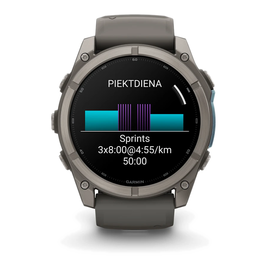 10 garmin fenix 9 51mm titanium with pebble gray silicone band