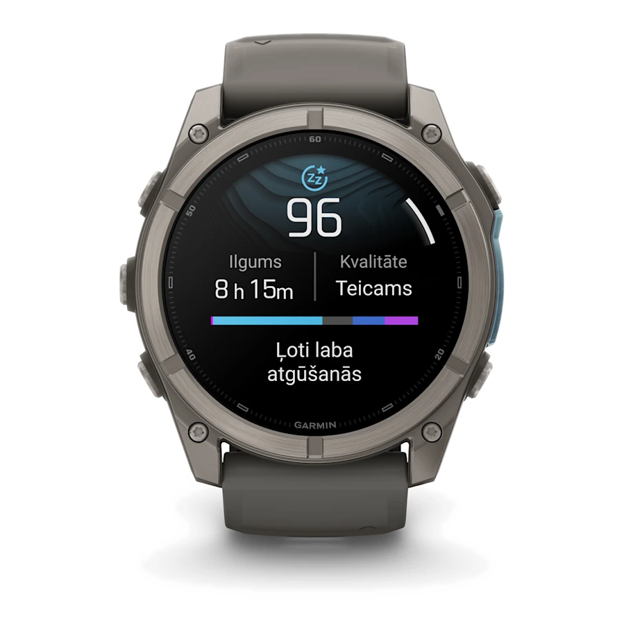 12 garmin fenix 9 51mm titanium with pebble gray silicone band