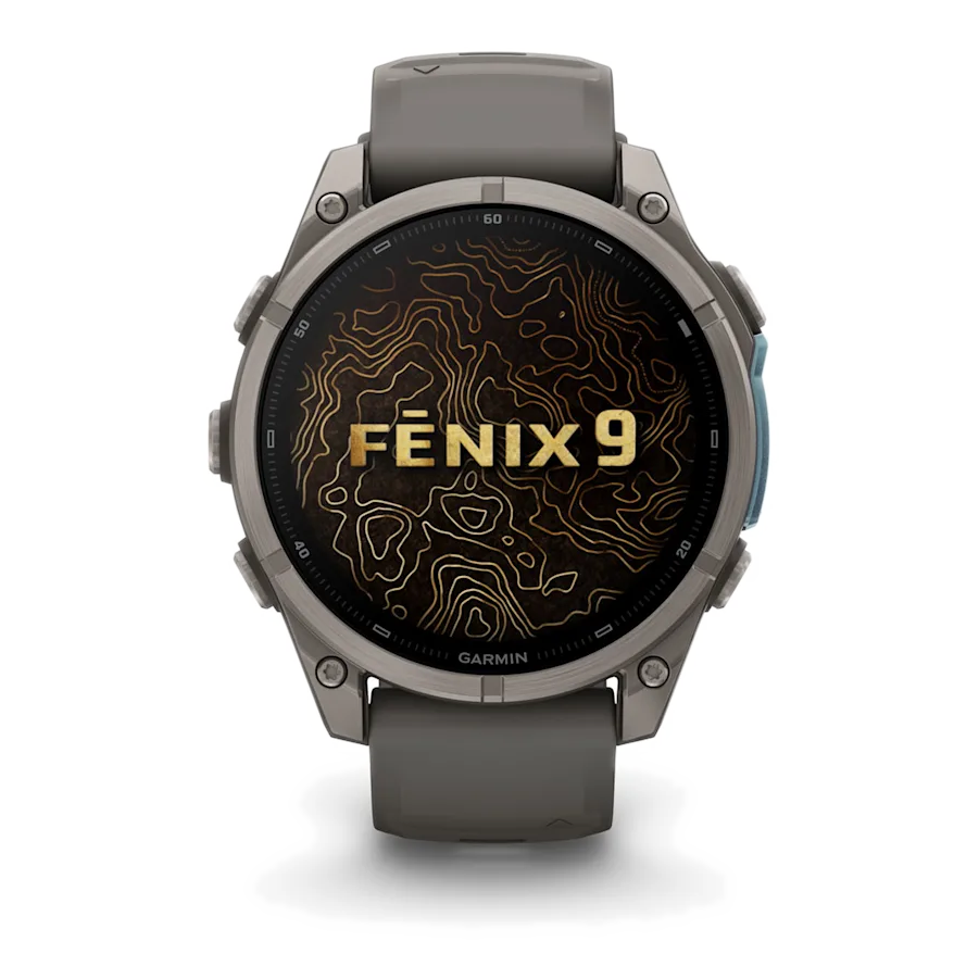 2 garmin fenix 9 47mm titanium with pebble gray silicone band