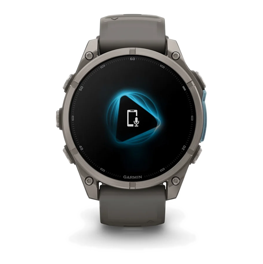 8 garmin fenix 9 47mm titanium with pebble gray silicone band