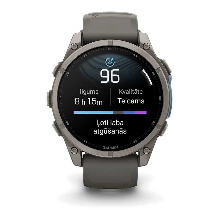 13 garmin fenix 9 47mm titanium with pebble gray silicone band
