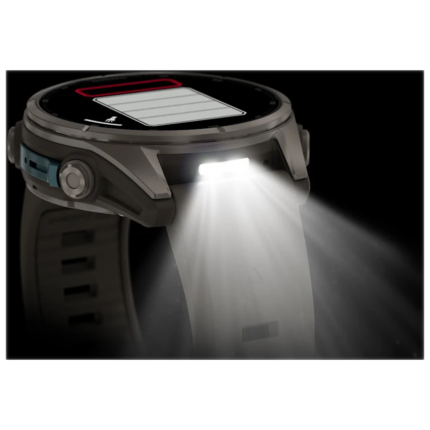 13 garmin fenix 9 43mm titanium with pebble gray silicone band