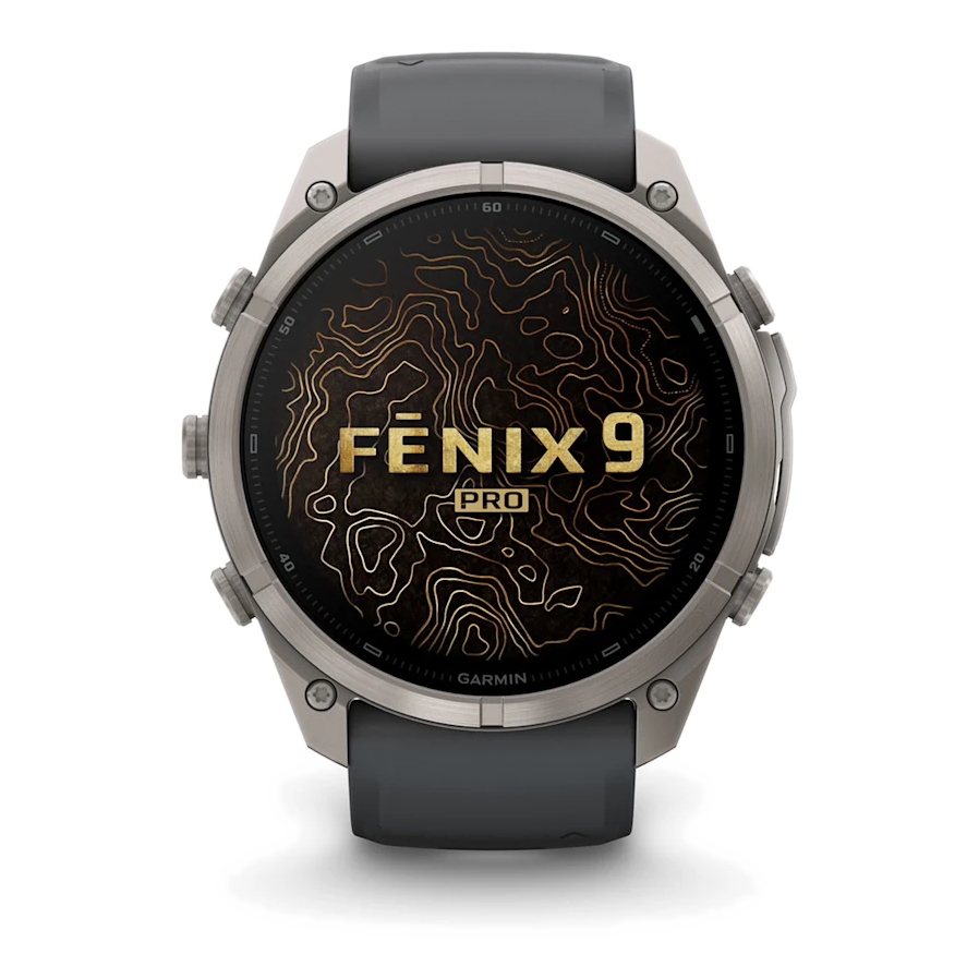 2 garmin fenix 9 pro 51mm inreach titanium with graphite black silicone band