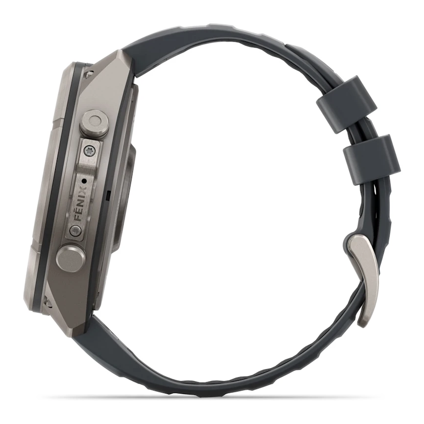 4 garmin fenix 9 pro 51mm inreach titanium with graphite black silicone band