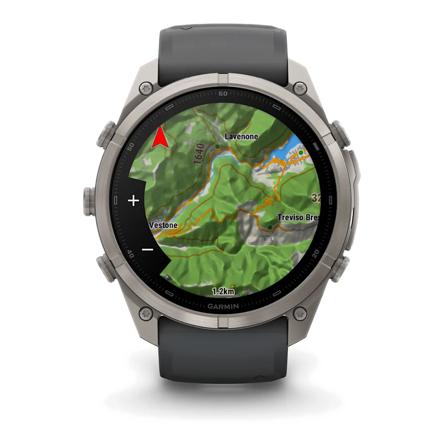 12 garmin fenix 9 pro 51mm inreach titanium with graphite black silicone band