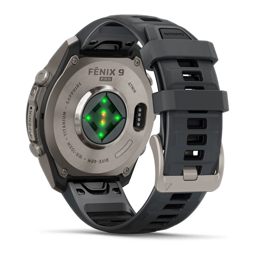 5 garmin fenix 9 pro 47mm inreach titanium with graphite black silicone band