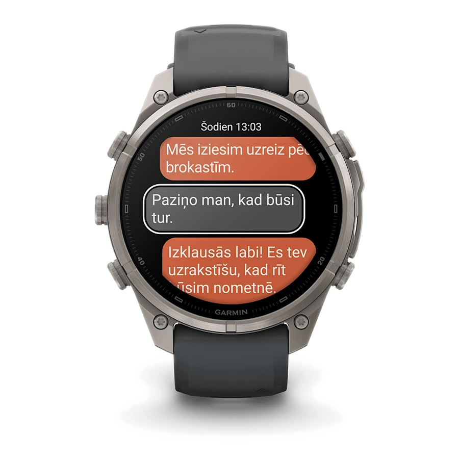 10 garmin fenix 9 pro 47mm inreach titanium with graphite black silicone band