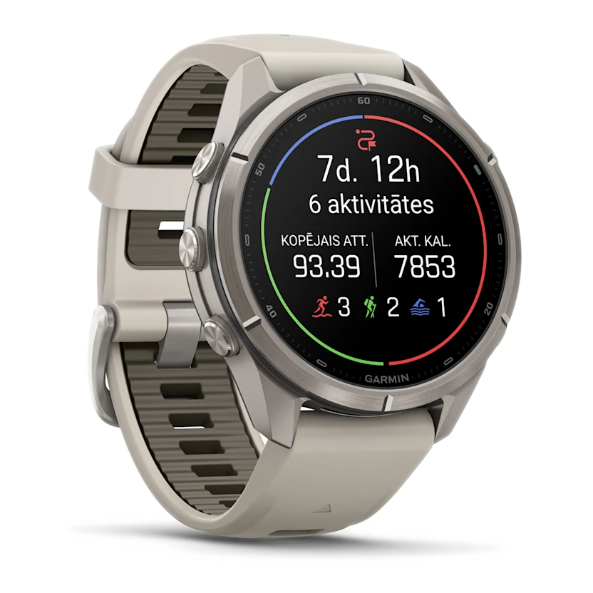3 garmin fenix 9 pro 43mm inreach titanium with fog gray dark sandstone silicone band