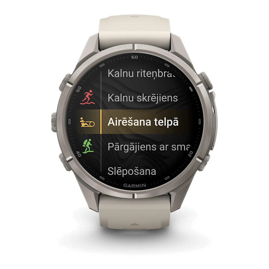 8 garmin fenix 9 pro 43mm inreach titanium with fog gray dark sandstone silicone band