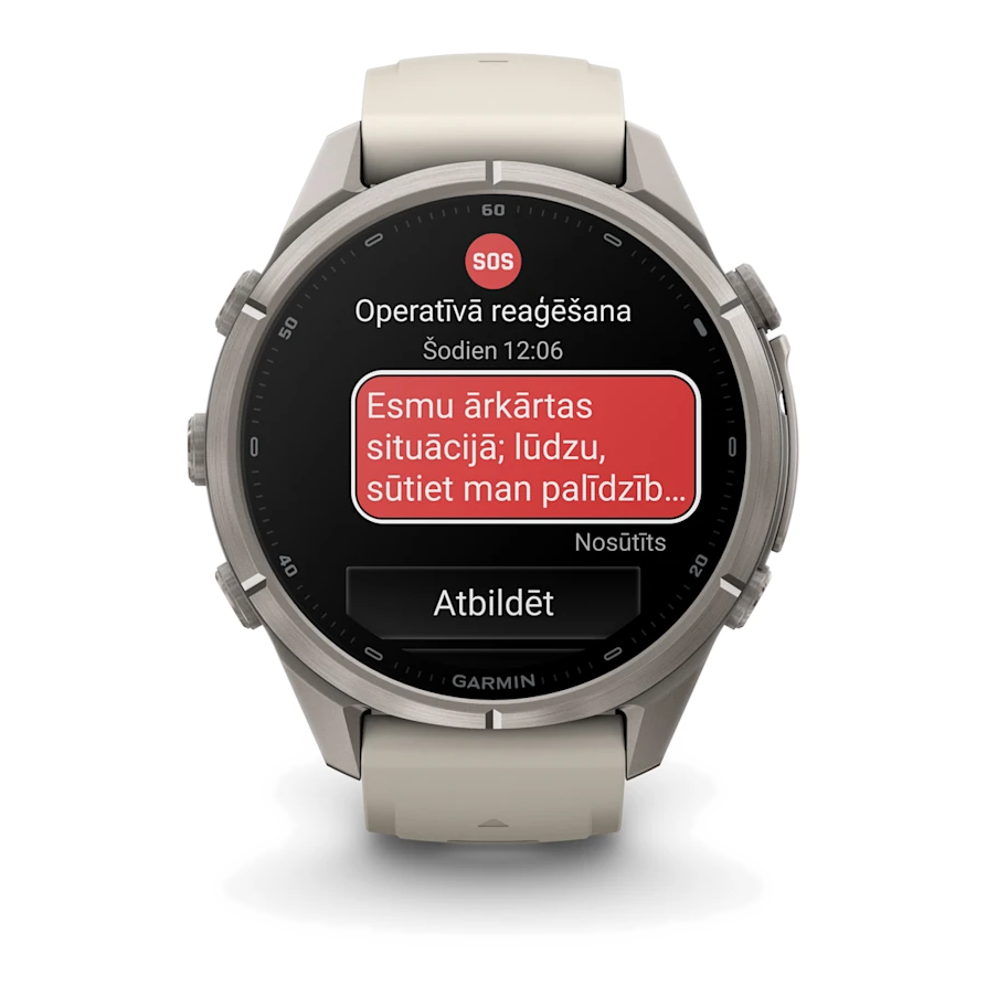 9 garmin fenix 9 pro 43mm inreach titanium with fog gray dark sandstone silicone band