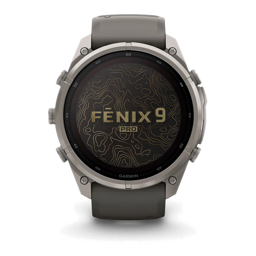 2 garmin fenix 9 pro solar 51mm inreach titanium with pebble grey silicone band