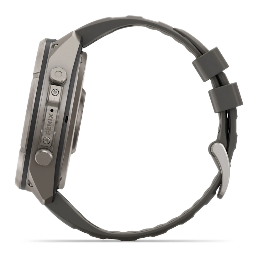 4 garmin fenix 9 pro solar 51mm inreach titanium with pebble grey silicone band