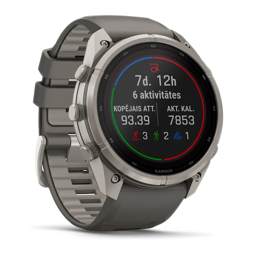 3 garmin fenix 9 pro solar 51mm inreach titanium with pebble grey silicone band