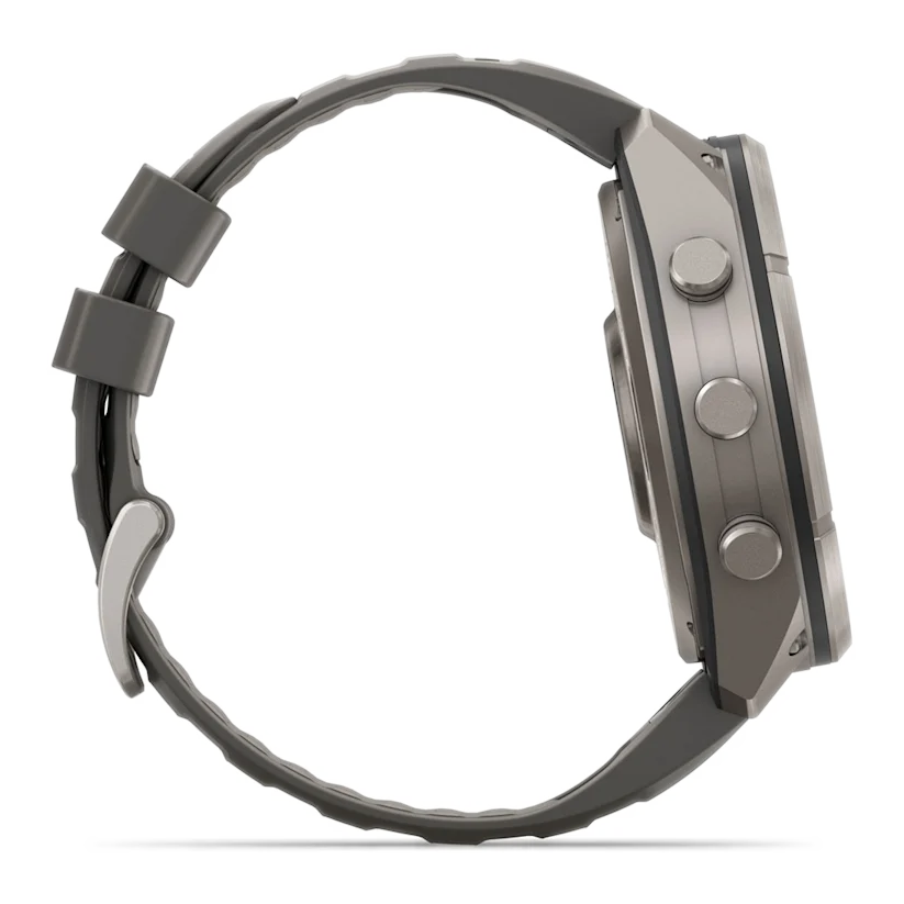 6 garmin fenix 9 pro solar 51mm inreach titanium with pebble grey silicone band