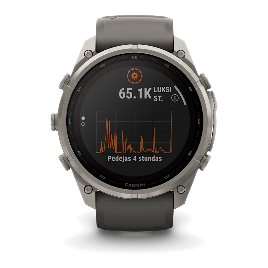 7 garmin fenix 9 pro solar 51mm inreach titanium with pebble grey silicone band