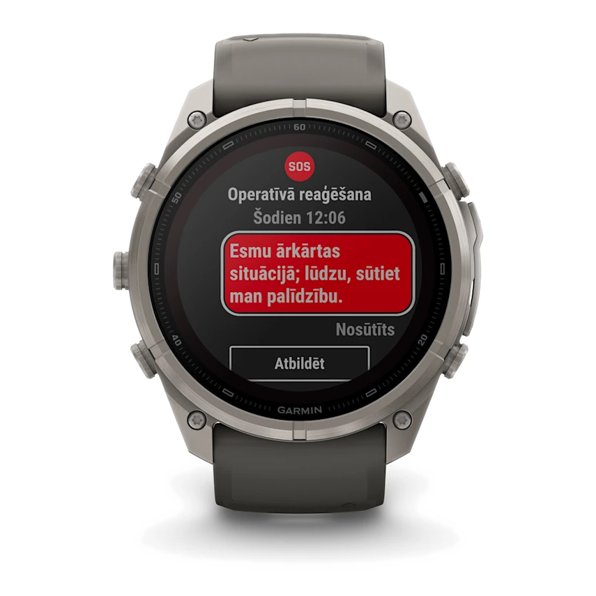 10 garmin fenix 9 pro solar 51mm inreach titanium with pebble grey silicone band
