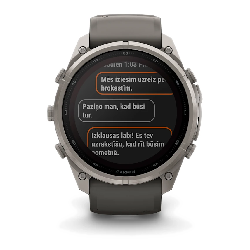11 garmin fenix 9 pro solar 51mm inreach titanium with pebble grey silicone band