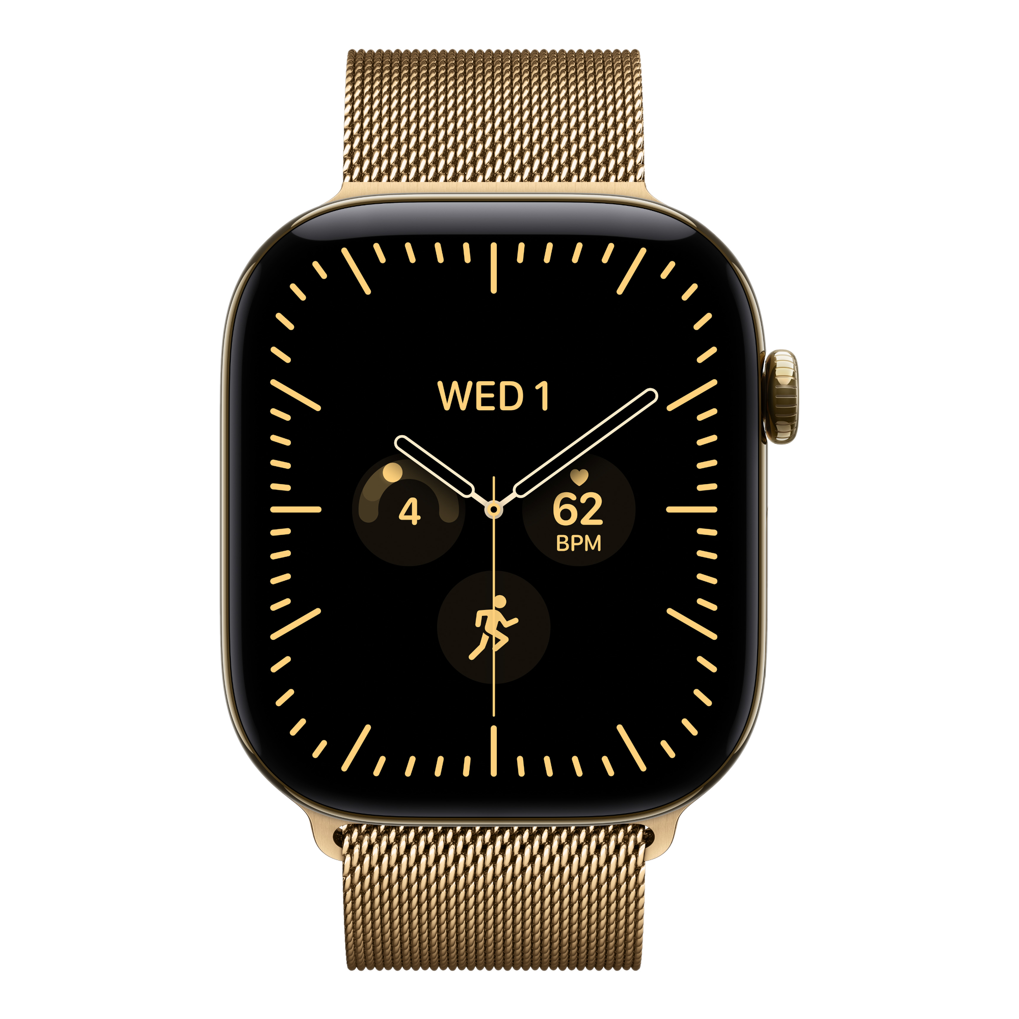 2 apple watch series 12 46mm radiant gold titanium milanese loop radiant gold
