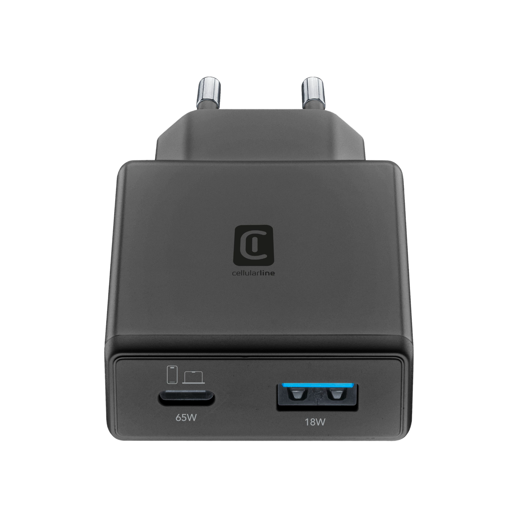 2 cellularline 65w slim dual power adapter