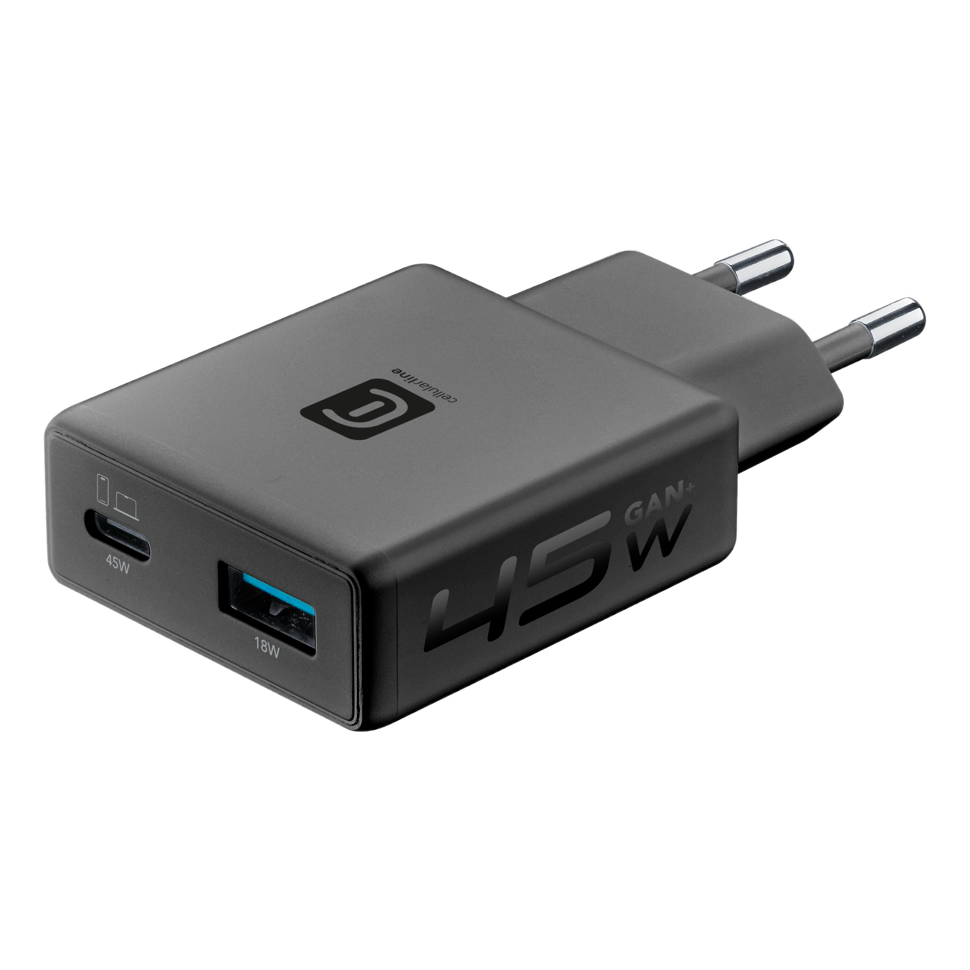 Cellularline 45W Slim Dual tīkla lādētāja adapteris