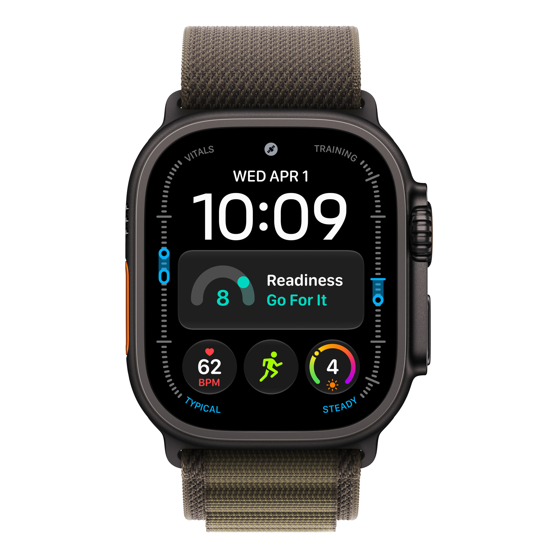 2 apple watch 44 45 46 49mm alpine loop black titanium finish dark olive
