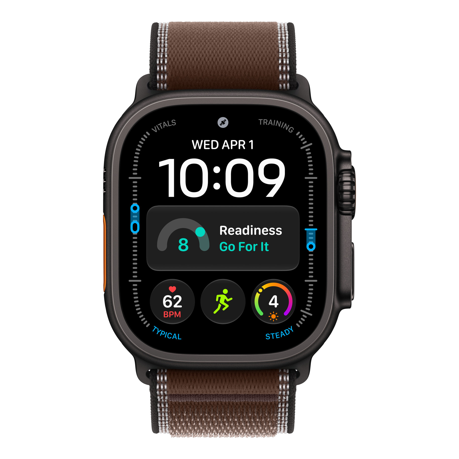 2 apple watch 44 45 46 49mm trail loop black titanium finish dark umber
