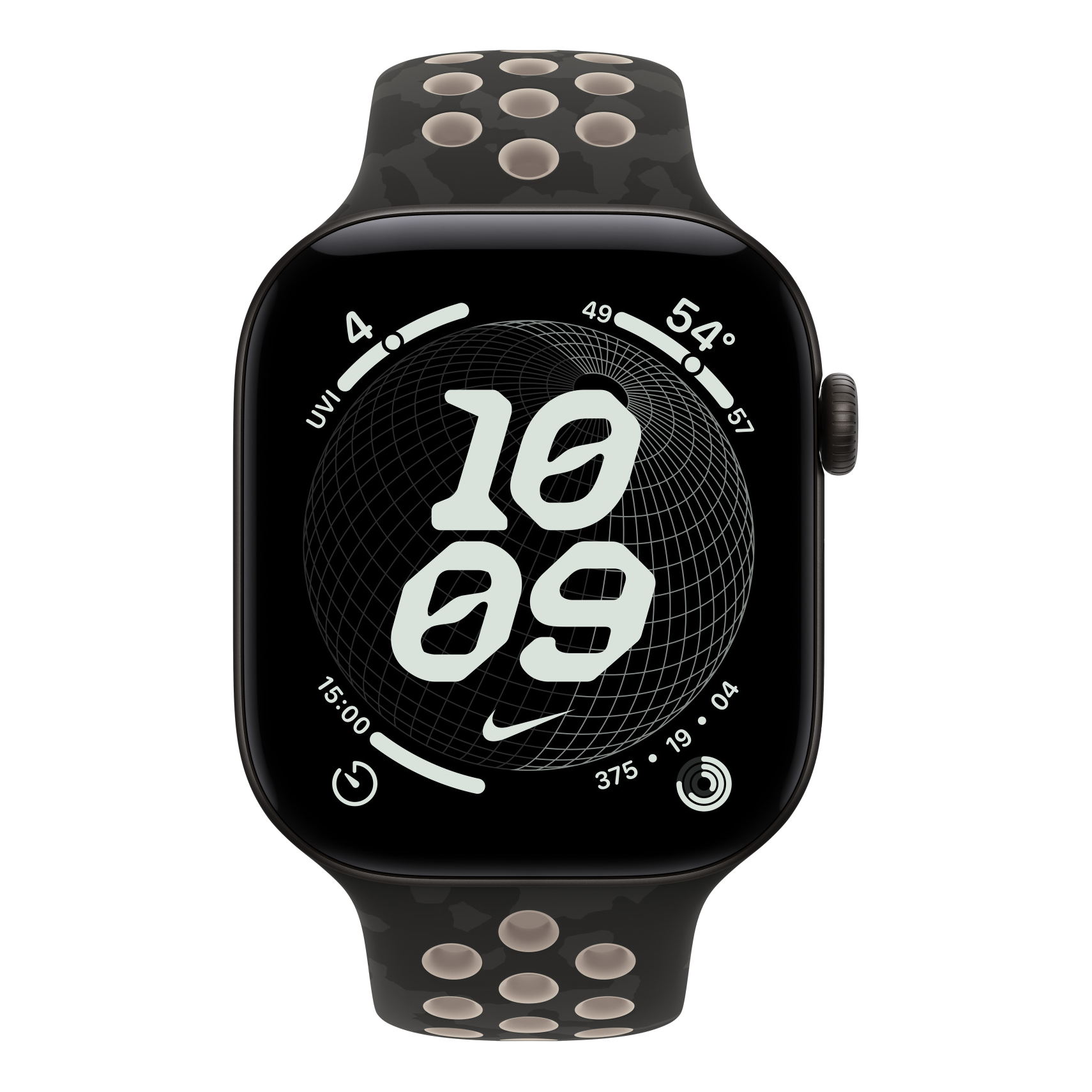 2 apple watch 44 45 46 49mm nike sport band after dark black